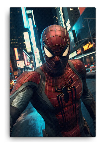 Cuadro Canva Spiderman Selfie Nyc New York City 85x45 Cm