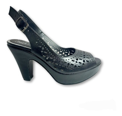 Zapato Mujer Sandalia Casual Negro Num 6 Plataforma Oferta!!