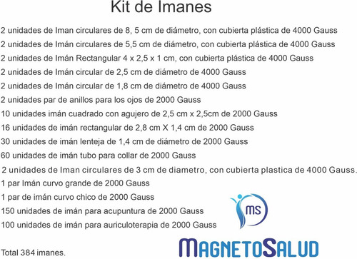 Kit De Magnetoterapia, 384 Imanes Para Multi Tratamientos!