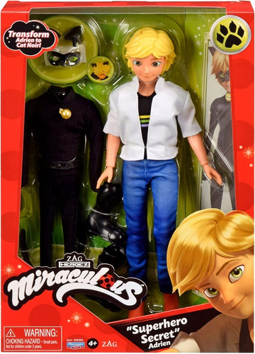 Muñeca Miraculous Super Heroe Secret Adrien 50358 Srj