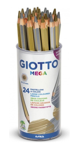 Lapiz Color Dorado Plateado Giotto Mega Metalizado Oro Plata