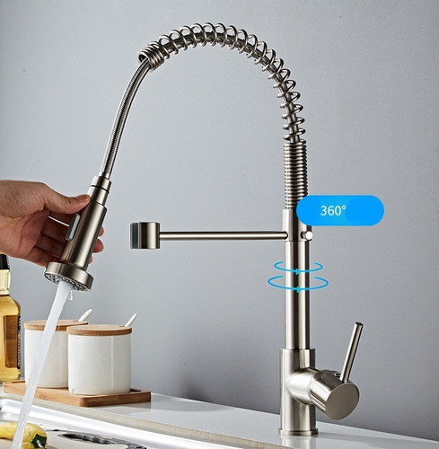 Imagen 3 de 5 de Grifo Llave Lavaplatos Monomando Cocina Extensible Flexible