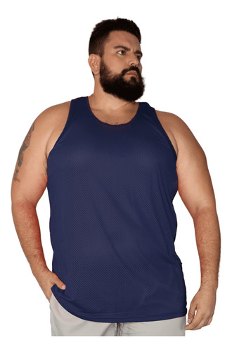 Regata Masculina Plus Size Dryfit Furadão Fresca Verão Praia