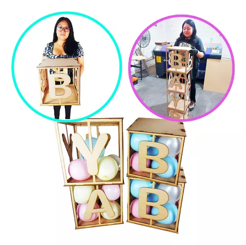 Cajas de globos para decoración de baby shower - 4 piezas de cajas