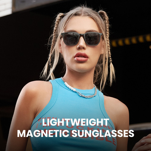 Tf Óculos De Sol Polarizados Tr90 De Metal Magnético 5 Em 1
