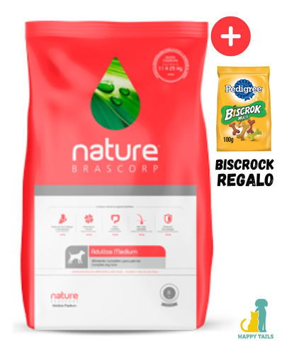 Nature Brascorp Adulto Mediano X 8 Kg - Happy Tails