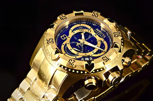 Relógio Invicta Reserve Excursion 6469 Dourado Azul 18k +