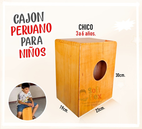 Cajon Musical Peruano Para Niños De 2 A 5 Años