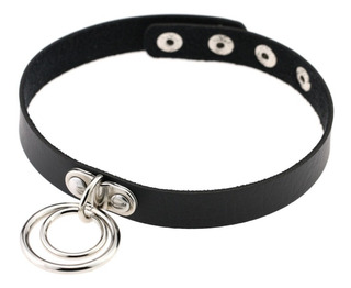 Collar Choker Gargantilla Encaje Doble Circulo Para Mujer