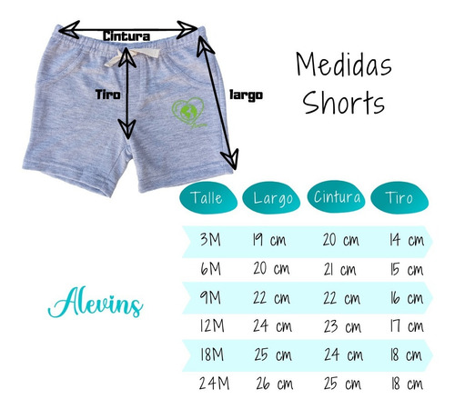 Short Bebé Algodón Liviano Media Estación Primavera Verano