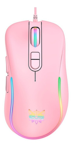 Mouse Gamer Onikuma Cw907 Negro Con Luz Rgb Color Rosa