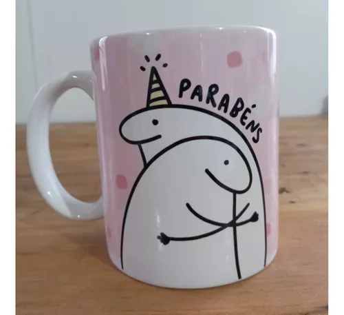 Caneca meme FLORK para amiga aniversariante, aniversário