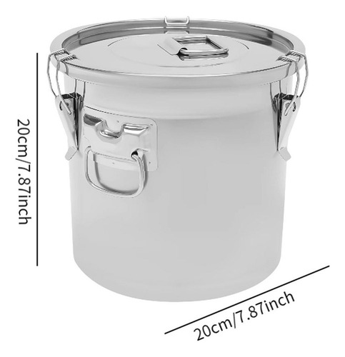 L Cubo De Acero Inoxidable, Contenedor De Granos De 6 L