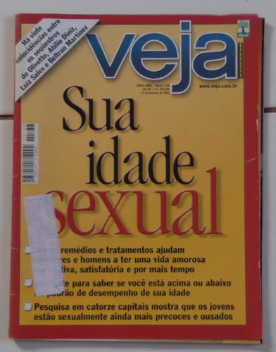 Revista Veja 1738. Sua Idade Sexual. Sequestros. 