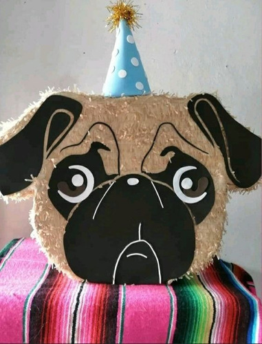 Piñata De Cumpleaños Y Fiestas Carita Perrito Pug