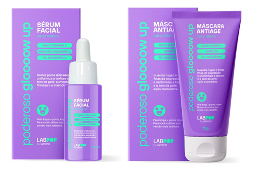 Kit Cuidado Facial Glow Up Limpeza Hidrata Labpop Labotrat