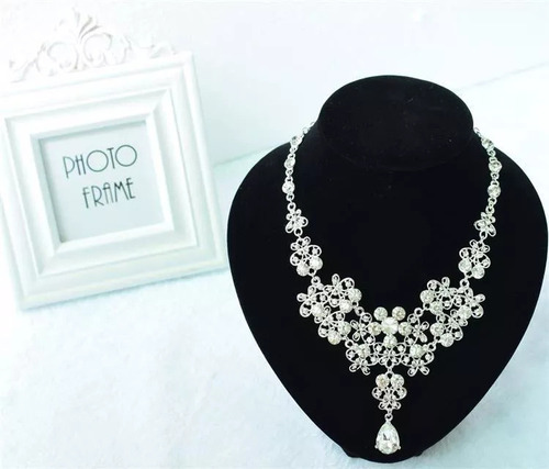 Corona De Collar Set Arete Boda, Novia, Xv Años, Comunión