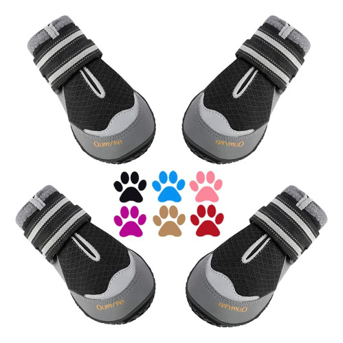 Qumy 4pcs Zapatos Para Perros Para Pavimento Caliente, Botas