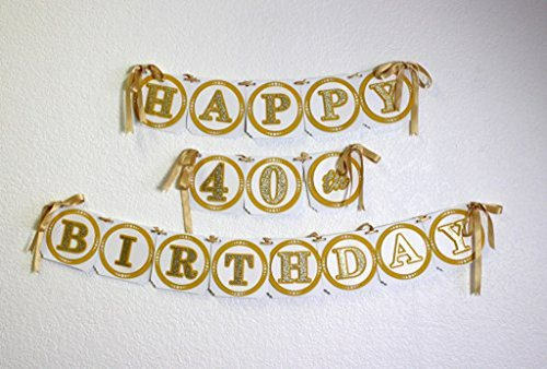 Todo Sobre Detalles Oro Happy 40th Cumplea Os Banner