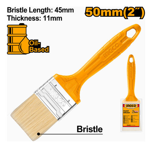 Pincel Mango Plastico 2´´ Ingco Chptb78602