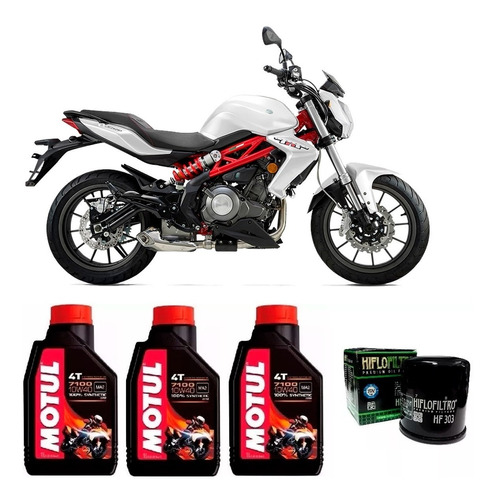 Kit Service Benelli Tnt 300 + Filtro Motul 7100 Ct Fas Motos