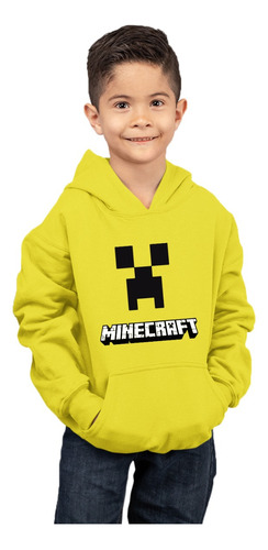 Poleron De Niño Con Capucha Creeper Minecraft