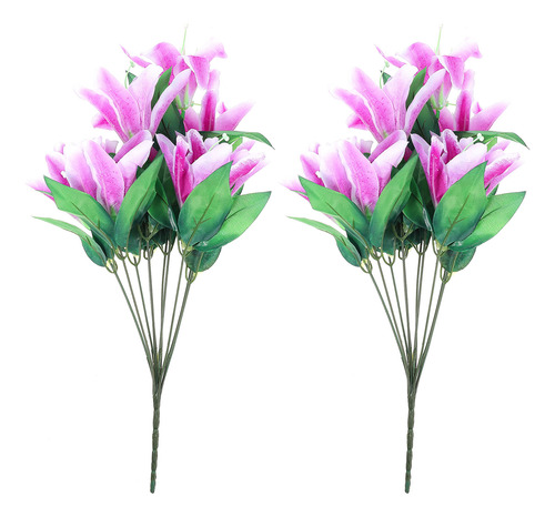 2 Unidades De Accesorios De Flores Falsas Con Forma De Lirio