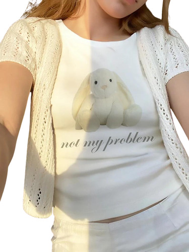 Playera Coquette Peluche Rebelde, Camiseta No Problemas