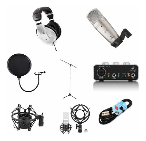 Kit De Grabacion Con Interfaz Behringer Um2 Combo Completo