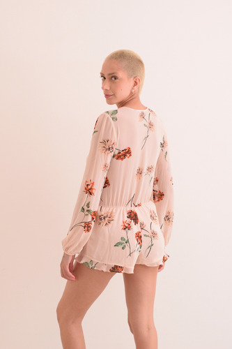 Monoprenda Floreada Gasa Importada Forever 21 Elegante Cute Rosa Estampado S