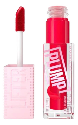 Lifter Gloss Plump, Lip Plumping Gloss Make, Maybelline Acabado Brillante Color 004 Red Flag