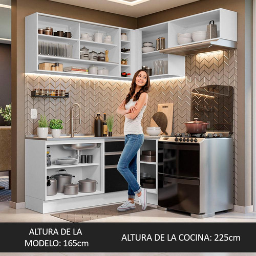 Cocina Integral Completa Modular Madesa Glamy 349cm Bn 06