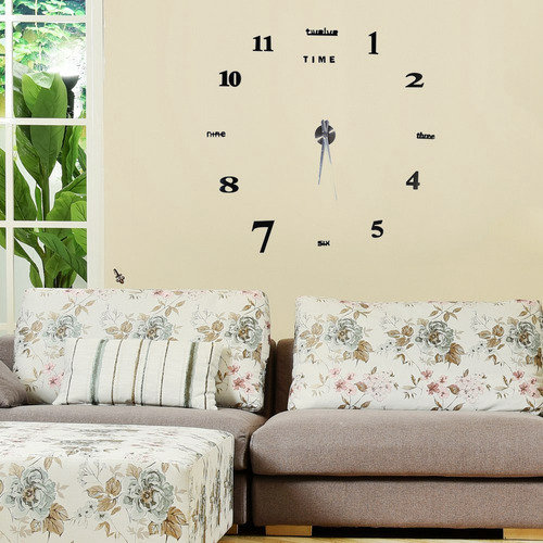 M Kit Reloj Pared Grande Bricolaje Modern Superficie Espejo