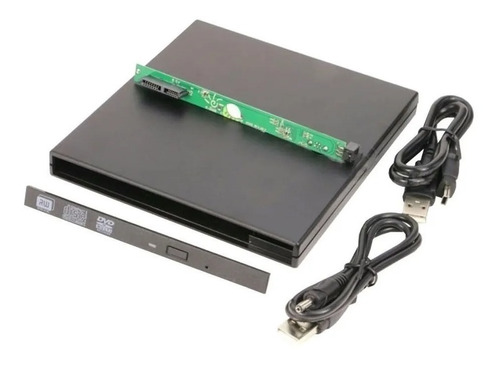 Imagem 1 de 2 de Gaveta Case Usb Cd/dvd Sata 9,5mm Externo Drive Notebook