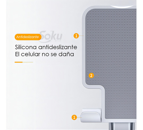 Suporte de alumínio ajustável, suporte para celular, tablet, console, cor branca