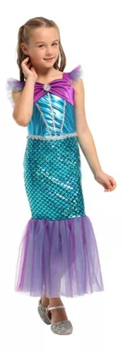 Disfraz Sirena Niña Princesa Del Mar Cosplay