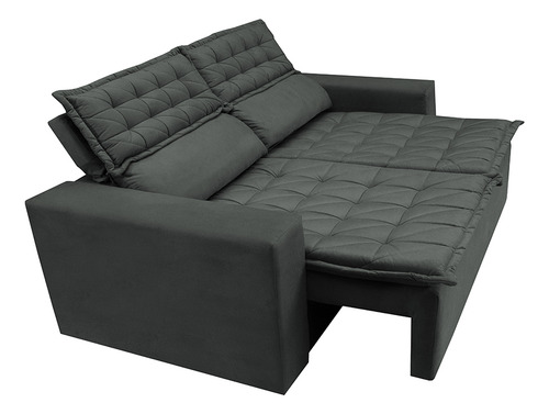 Sofá Retrátil e Reclinável Cama inBox Slim 1,50m Tecido Suede Velusoft Cinza