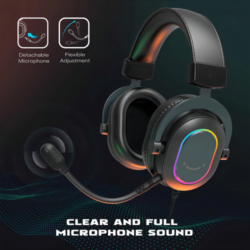 Headset Fifine Ampligame H6 Rgb 7.1 Surround Gamer -black