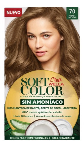 Kit Tinte Wella Professionals  Soft color Tinte de cabello tono 70 rubio natural para cabello