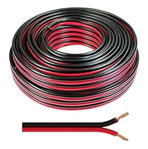 Cable Gemelo Rojo Negro 2x0.5mm Rollo 100mts -electroimporta