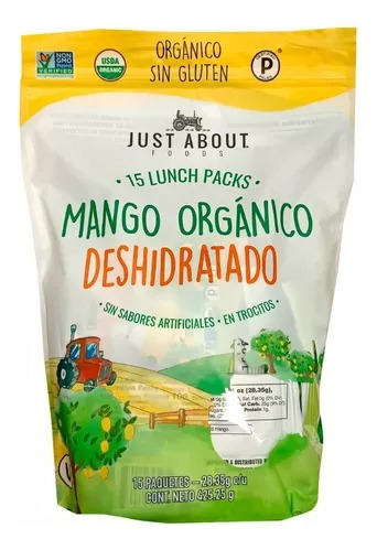 Mangos Orgánicos Deshidratados 15 Packs Organicos Sin Gluten