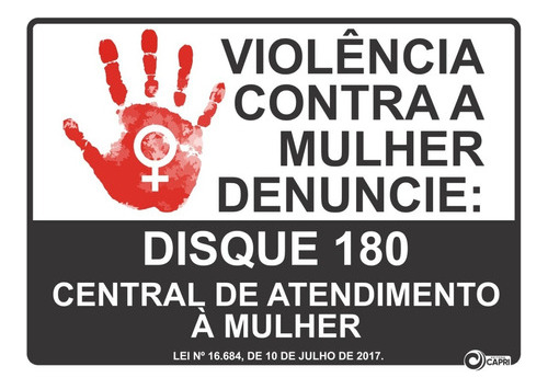 Kit 5 Placas Adesivas Denuncie Violência Mulher Lei 16684