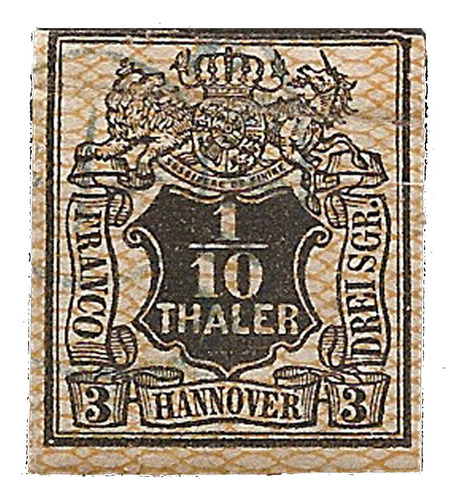 Hannover Alemania Año 1856 Catálogo Yv 13 Cat. Marca +u$140