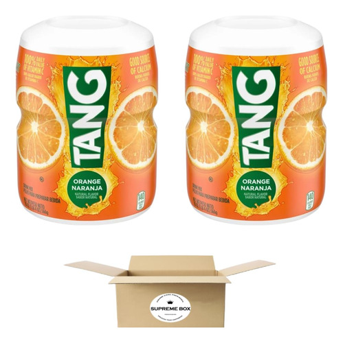 Mezcla De Bebida En Polvo Tang Orange, 20 Oz, Paquete De 2 (