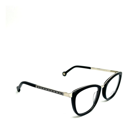 Lentes Carolina Herrera Para Graduar Plata Negro Vhe092k Plateado