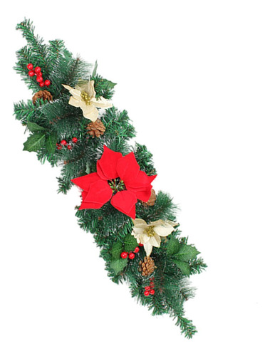 Adorno Para Buzón De Navidad Con Bayas Rojas, Piñas,