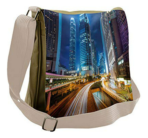 Bolso De Mensajero - Ambesonne City Bag, Fast Cars Hong Kong