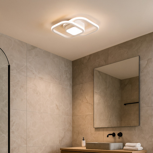 Luminária De Led 3 Cores Troca Na Tecla Luxo Sala E Quarto Estrutura Branco