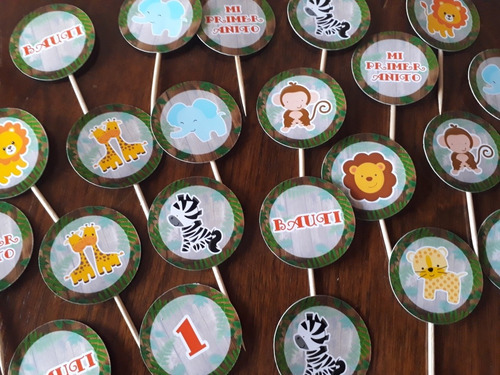 Letras 3d Cumpleaños Animales De La Selva Deco 14 Cm X 7