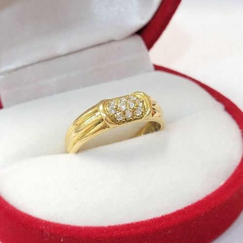 Imagen 4 de 5 de Anillo Oro 18kts Sello Cubics 3,7grs N°16 Brumat
